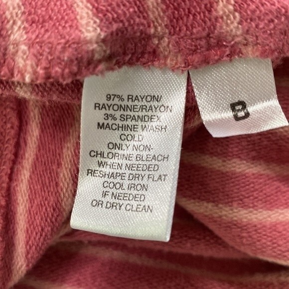 Lou & Grey Striped Cowl Neck Long Sleeve Top Stretchy Soft Knit Barbiecore - Picture 7 of 15